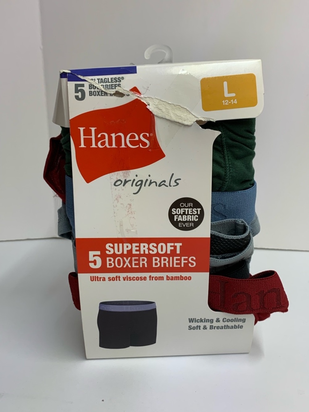 Hanes 5-Pack Boxer Briefs in Green, Blue, Gray, Red